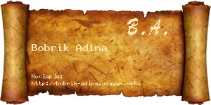 Bobrik Adina névjegykártya